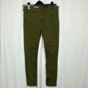 Adriano Goldschmied Womens Jeans Sulfur Olive Green 27R Slim Straight Ankle EUC
